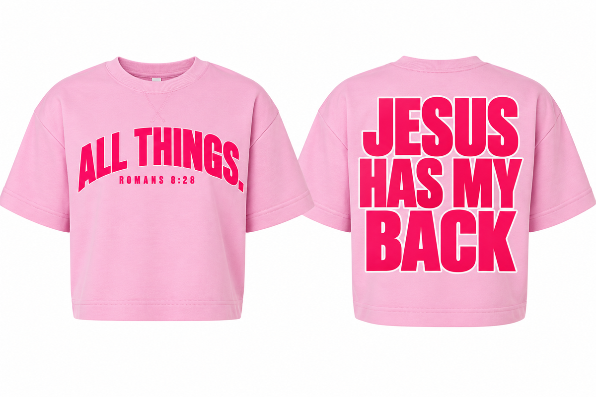 Women's Cropped Jesus Has My Back